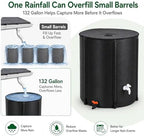 132 Gallon Collapsible Rain Barrel, Portable Rainwater Collection System, Water Storage Tank, Rain Catcher Barrel with Two Spigots and Overflow Kit, Rain Water Barrel Collector for Garden, Black - Image 4