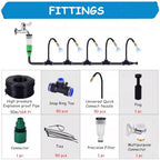 Adjustable Gooseneck Misting Kit, 360° Flexible Bendable Brass Atomizing Mist Nozzles, 16 33 66 98 131 164ft Misting Nozzles Irrigation Kit for Workshop(164'/1968.5"/50m) - Image 7