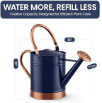 Gardenised 1-Gallon Steel Watering Can with Precision Long Spout for Controlled and Shower Watering Ideal for Indoor & Outdoor Plants Flowers & Houseplants, Blue - Image 2