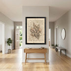 Framed Canvas Wall Art Vintage Seashells and Driftwood Muted Tones on Newspaper Print Canvas Print Poster Black Frame Wall Decor for Living Room Coastal Art, Ocean Decor - 24x36 Inch - Image 4