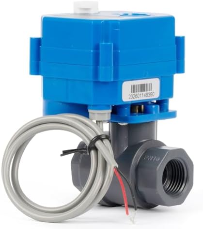 U.S. Solid 1/2" UPVC Motorized Ball Valve, 9-36V AC/DC Electric Water Valve with Manual Override, 2-Wire Auto Return Failsafe, Normally Closed, Lead-Free for Drinking Water & Home Automation - Image 3