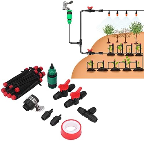 Omabeta Micro Drip Irrigation System Efficient Watering Kit for Garden and Lawn, DIY Misting Watering System for Home Gardening and Greenhouses, Plastic Material - Image 3