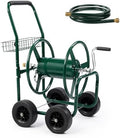 Outvita 250 FT Duty Hose Reel Cart, 4 PU Wheel Garden Storage Cart, Green by Outvita