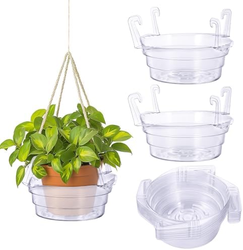 15 Pcs 8 Inch Hanging Plant Water Catcher, Clear Plastics Hanging Basket Drip Pans, Hangings Plant Saucer Drip Pan for Hangings Basket Indoor & Outdoor Use by Unknown