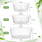Hoolerry 15 Pcs Plastic Plant Saucer Clear Deep Tray, 10, 12, 14 Inch - Image 2