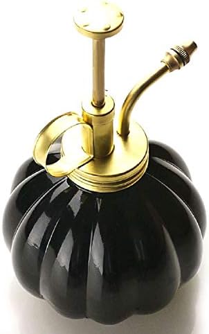 Vintage Style Glass Pumpkin Bottle Sprayer Watering Can Plant Mister with Brass Sprayer Head (Black) - Image 2