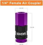 GASHER 12PCS Aluminium 1/4 Inch Female AMT Universal Air Coupler,1/4 NPT Basic Flow Quick Connect Air Coupler For Professional Jobsites, In automotive Shops Or At Home（Purple） - Image 2