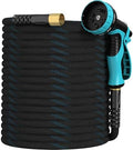 Garden Hose 75ft, Non-Expandable Lightweight & Flexible Water Hose, with 10-Pattern Spray Nozzle, Super Fabric, Leak-Proof 3/4" Solid Brass Alloy Connector Fittings, Durable by Unknown