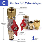 Expandable Garden Hose Repair Kit 2 Sets 1/2" Brass Hose Adapter with Ball Valve Pacifier Quick Connector for Garden Irrigation Watering Fitting Or Extender Coupling Joint(C-1set) - Image 2
