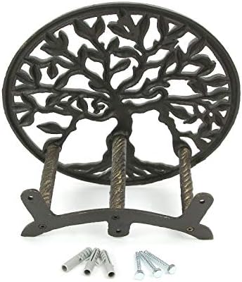 Zeckos Garden Hose Holder Tree of Life 12 Inch Cast Iron Bronze - Image 4