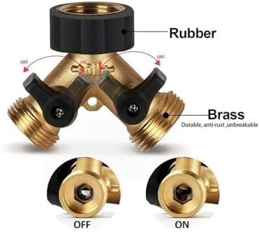 Brass 2/4 Way 3/4" Faucet Water Splitter Y-Type Garden Hose Watering Tap Connector Distributor For Outdoor(2 Way with connector) - Image 5
