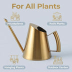 50.8 oz Watering Can Indoor Plants Stainless Steel Plant Waterer Watering Pot Sprinkle Pot Garden Flowers Plants Flower Tool Gold Watering Can with Long Spout (1500ml) - Image 7