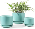 LE TAUCI Ceramic Pots for Plants, 4.3+5.3+6.8 Inch, Set of 3, Turquoise by LETAUCI