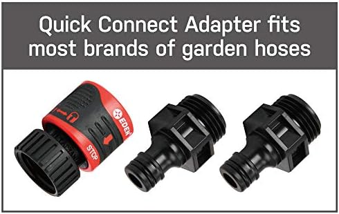 Eden 94122 Metal Adjustable 6-Pattern Sprinkler Bundle, Base, |Quick Connect Starter Set - Image 4