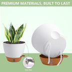 Self Watering Pots with Water Level Indicator, 12" 10" 9" 8" Large Plastic Flower Pots with Mesh Drainage Hole and Removable Saucer Reservoir for Indoor Outdoor Plants (White) - Image 2