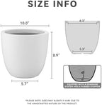 Kante Small Round Bowl White Concrete Planter 10" Dia, Outdoor - Image 2
