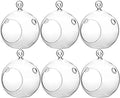 WGV Hanging Terrarium Globe, Width 4", Height 4.75", DIY Air Succulent Planter, Clear Glass Vase Orb with Flat Bottom, Candle Holder for Windowsill Outdoor Garden Decor, 6 Pieces Bulk by WGVInternational-OpusGlassware