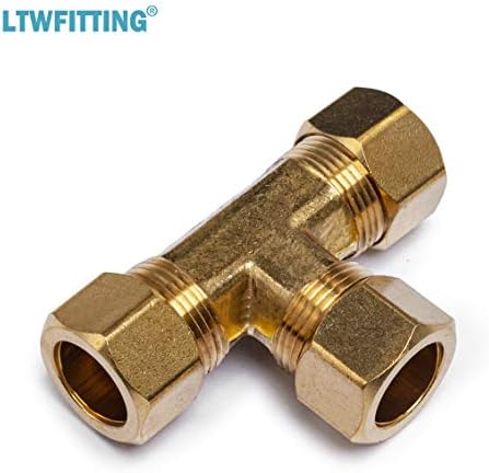 LTWFITTING 5/8-Inch OD Compression Tee,Brass Compression Fitting(Pack of 10) - Image 4