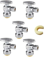 5Pcs EFIELD 1/2"Push-Fit Angle Stop Valve,1/4 Turn(PF-VALVE028-5) by EFIELDPEXTUBING