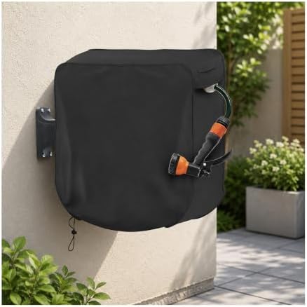 Garden Hose Reel Cover for Ancord Retractable Garden Series 65FT Model 2024 2025 side Opening Drawstring Wall Mounted Retractable Hose Reel Shield,210D by Unknown