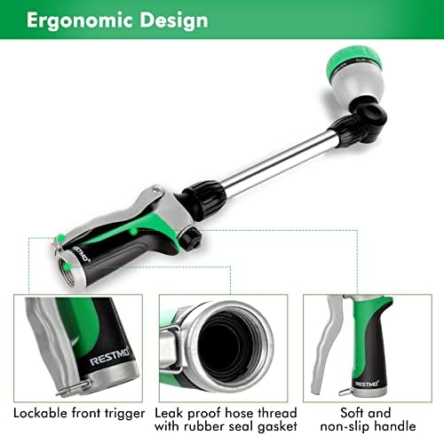 RESTMO Heavy Duty Metal Watering Wand, Sprayer Nozzle for Garden Hose - Image 4