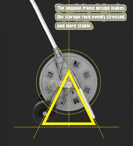 Garden Hose Reel Cart with 9-Pattern Metal Spray Nozzle, Brass Connectors, and Stable Steel Frame, 10m - Image 2