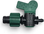 USA Made Premium Drip Tape 5/8" Tubing x 1/4" Barb Adapter Irrigation Connector Fitting With Shut Off Valve (10) by OneStopOutdoor