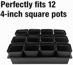RooTrimmer Seed Starter Tray, 10 Packs Plant Tray, Durable Plastic Growing Trays, Stackable Seedling Starter Trays Perfect for Indoor, Outdoor, Greenhouses, 16.5" L x 13.2" W x 2.8" H - Black - Image 3