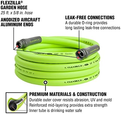 Eden 96213 Lawn & Garden Essential Oscillating Sprinkler | Water Sprinkler for Yard & Flexzilla Garden Hose 5/8 in. x 25 ft, Heavy Duty, Lightweight, Drinking Water Safe, ZillaGreen - HFZG525YW-E - Image 6