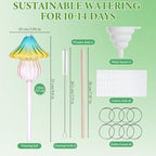 4 Pack Self Watering Globes for Plants, Automatic Plant Watering Bulbs with Mushroom Design, 11 oz Large Gradient Color Glass Plant Waterer Stakes for Indoor and Outdoor Plants, Vacation and Travel - Image 2