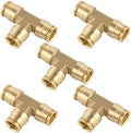 5/8" Brass Union Tee, DOT Approved 3-Way Air Line Connector 5PCS by BOERAY