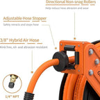 Giraffe Tools Retractable Air Hose Reel 50ft with Swivel Bracket 3/8" - Image 3