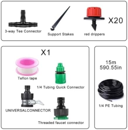 Ship Accessories 5M-30M Drip Irrigation System Plant Watering Set Watering Kits Adjustable Drippers for Irrigation Garden Watering Irrigation Accessories(15M) - Image 2