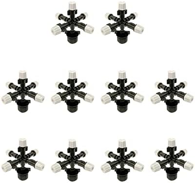Garden Lawn Sprinkler Irrigation System Set of 10 Pieces of Five Fog Cooling Nozzles Garden Greenhouse Adjustable Spray Nozzle with 1/2 Inch Connector for Micro Irrigation IT105 by Unknown