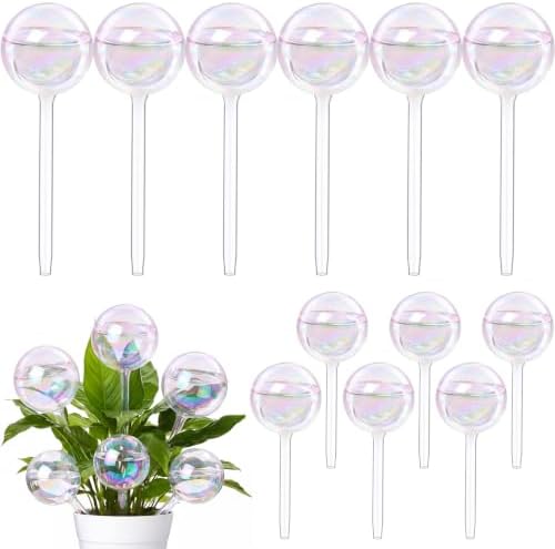 12 Pcs Glass Self Watering Globe Iridescent Rainbow Plant Watering Globe by Suclain