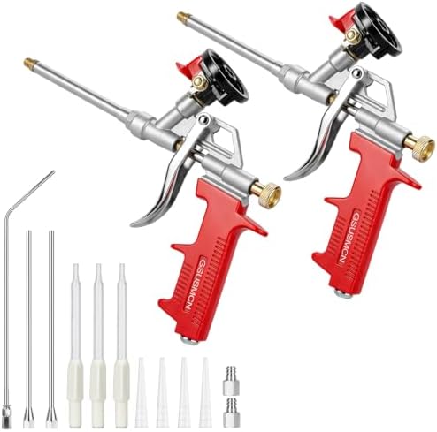 2 Pack Professional Foam Dispensing Gun,with 10 nozzles by Unknown