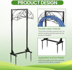 Garden Hose Holder, Heavy Duty Freestanding Hose Stand Holds 160FT with 4-Spike Stable Base, Metal Hose Hanger with Storage Basket for Yard, Lawn, Garden - Image 3