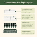 Vego garden Germination Bundle,4 Pack Jumbo and1 Pack Giga Seedling Trays with Seedling Tray Lids and 10" x 20" Bottom Watering Trays - Image 5