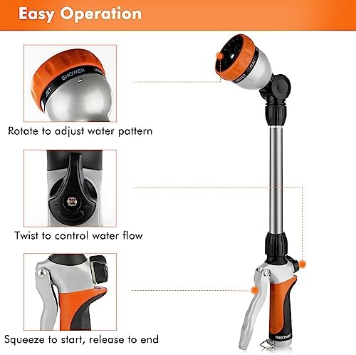 RESTMO Heavy Duty Metal Hose Wand, Watering Wand for Garden Hose - Image 3
