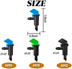 RONYOUNG 102PCS Drip Emitter, 3 Colors Garden Flag Irrigation Drippers in 3 Sizes, 1 GPH, 2 GPH, 4 GPH Per Hour for Trees and Shrubs Watering (Pack of 3) - Image 2