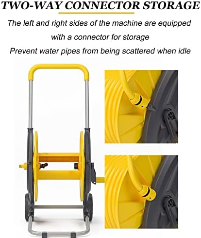 Garden Portable Hose Reel Cart with Wheels, Includes Heavy-Duty Hoses &Storage Shelf and Nozzles, Outdoor Water Pipe Retractable Garden Hose Holder, for Gardening Car Cleaning Watering - Image 6