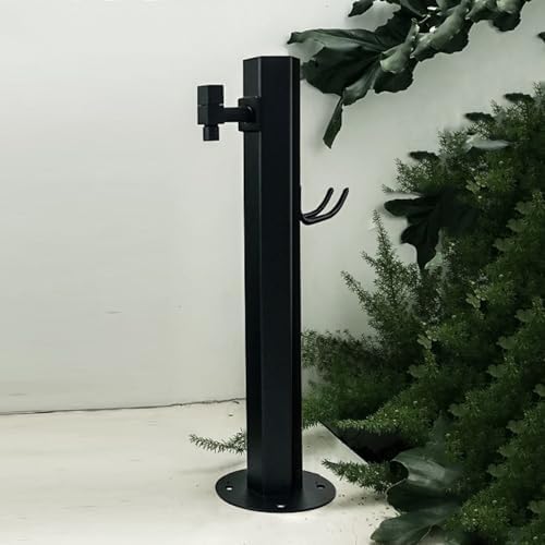 304 Stainless Steel Cylindrical Vertical Garden Water Column with Hose Stand ,Outdoor Anti-Freeze Faucet Column Watering Fountain Irrigation Post,Yard Water Dispenser Hydrant Floor Mount Water Tap by Unknown