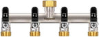 4-Way Garden Hose Splitter, Heavy-Duty Brass, 3/4" GHT, Black by Yayamz