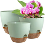 WSMKSZ 12/10/9 inch Self Watering Pots for Indoor Outdoor Plants, Set of 3 by WSMKSZ