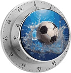 Soccer Ball Water Digital Timer for Kids Stainless Steel Mechanical Kitchen Timer Sleek Cooking Timer 60 Minute Cute Countdown Timer for Baking Cooking Home Kitchen Gift by Unknown