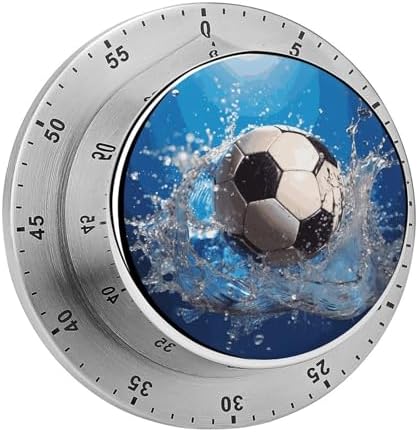Soccer Ball Water Digital Timer for Kids Stainless Steel Mechanical Kitchen Timer Sleek Cooking Timer 60 Minute Cute Countdown Timer for Baking Cooking Home Kitchen Gift by Unknown
