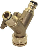 Generic Hose Connector Adapter 3/4"" Brass 2-Way Closing Joint with Valve Garden Faucet Manifold Water Pipe Joint Irrigation Copper Joint (Diameter : 1/2'')/1/2'' - Image 3