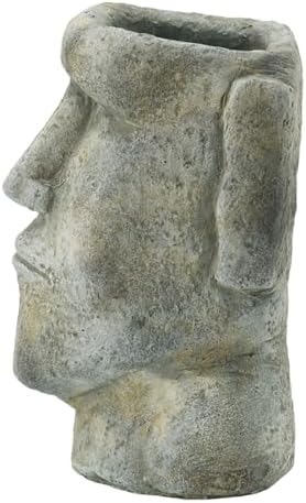 Easter Island Moai Cement Planter, 9 Inch, Gray - Image 4