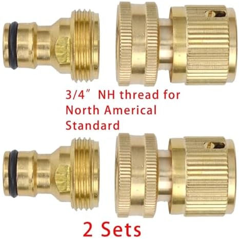 Duty Brass 1-2-4 Way Splitter Garden Hose Hexagonal Connector with Comfortable Grip Shut Off Valves Adapter Water Tap(Quickconnector USA) - Image 2