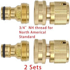 Duty Brass 1-2-4 Way Splitter Garden Hose Hexagonal Connector with Comfortable Grip Shut Off Valves Adapter Water Tap(Quickconnector USA) - Image 2